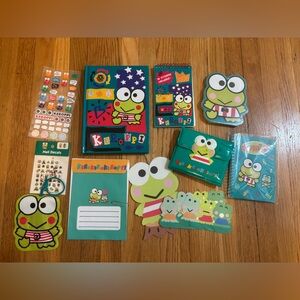 Lot of Keroppi items. Discontinued character. Most still in original wrapping.